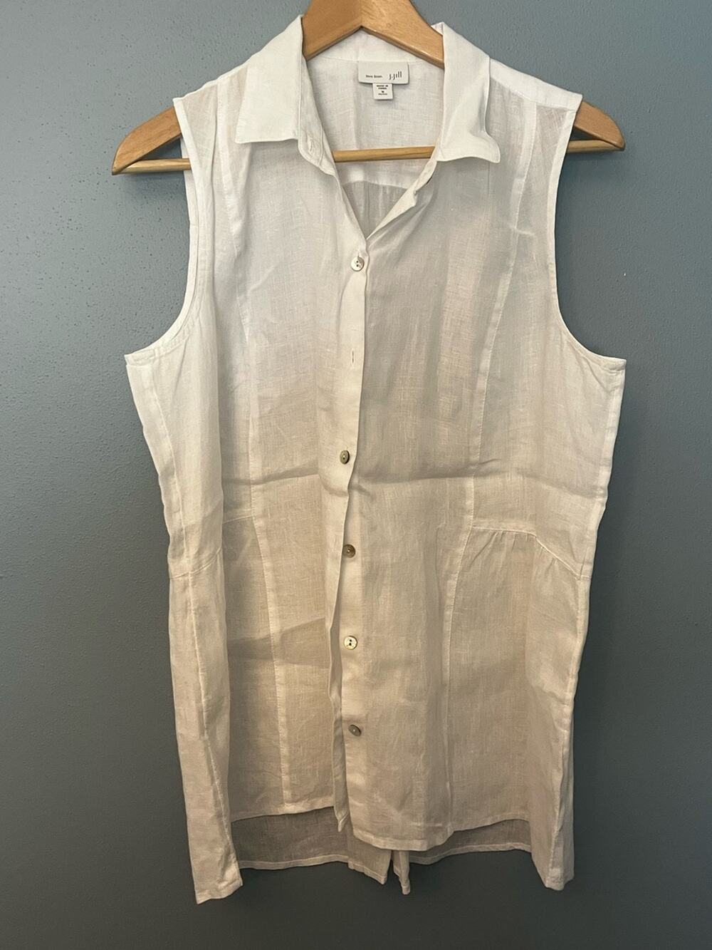 J. Jill Love Linen Sleeveless Button Front Tunic